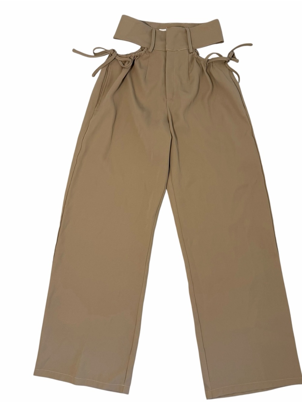 superdown Benny Cut Out Wide Leg Pants Khaki XXS REVOLVE